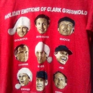 ANVIL brand lightweight red unisex Clark Griswold t-shirt. Size small